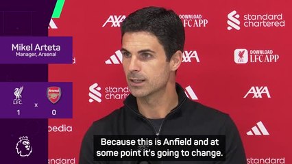 'Cannot dominate Anfield for 95 minutes' - Arteta on second half at Liverpool