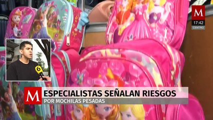 Especialistas alertan por daños en niños por mochilas pesadas