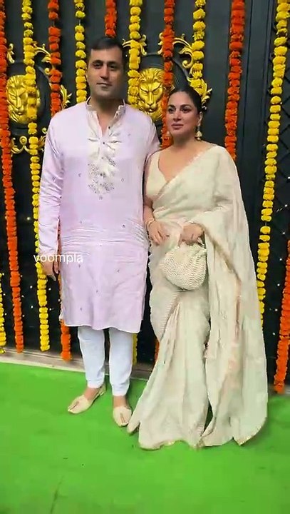 the pati patni, shraddha arya and rahul nagal spotted in juhu as they pop out for ganesh chaturthi festivities at krishna bungalow