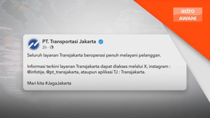 Semua perkhidmatan Transjakarta kembali beroperasi