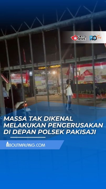 SEJUMLAH MASSA TAK DIKENAL RUSAK POLSEK PAKISAJI PADA MINGGU MALAM