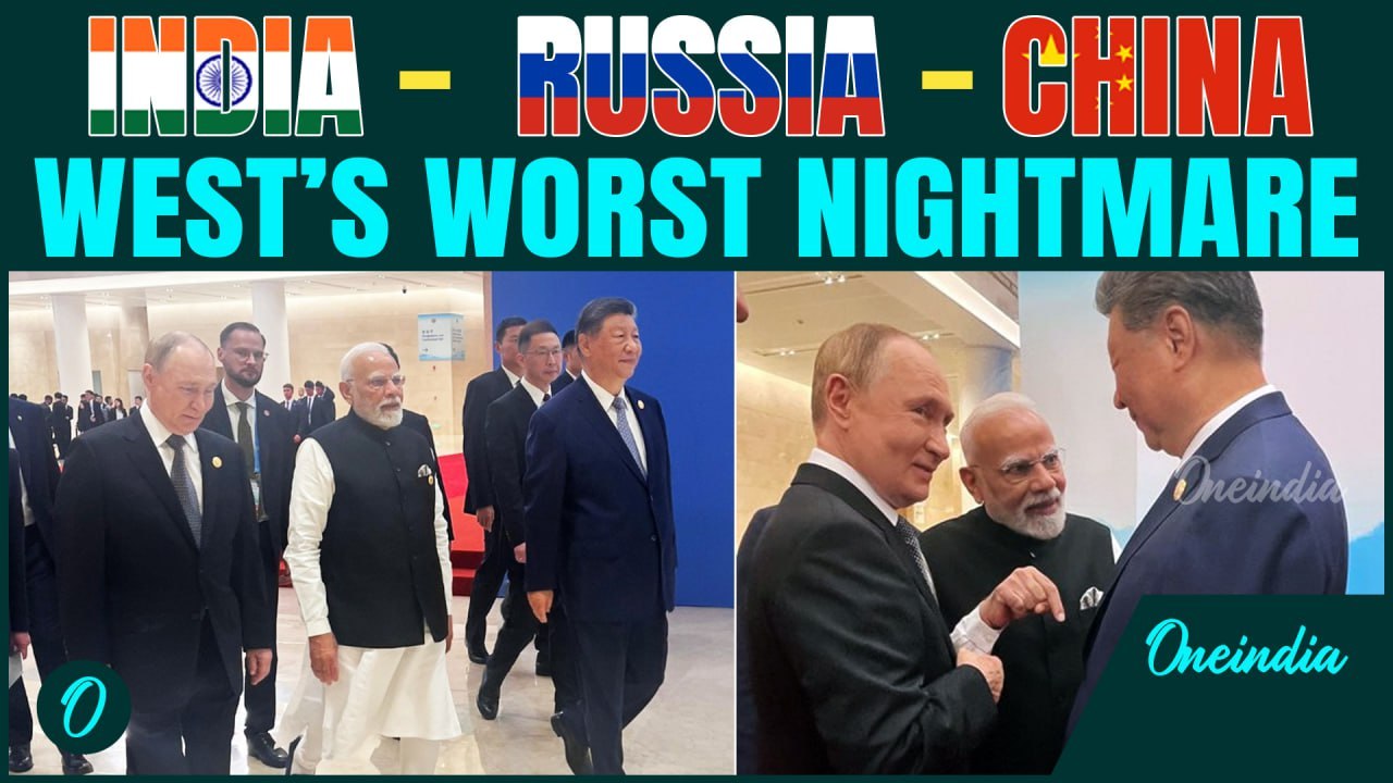 SCO Summit 2025 Viral Moment: PM Modi, Putin, Xi Crack Jokes and Enter Together to 'Bully' Trump