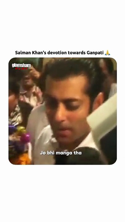 Salman Khan and his eternal devotion to Bappa 🙏❤  #salmankhan #ganpati #celebration #lalbaugh #devotion #glamsham [glamsham, Ganpati, reels, edits, salman khan]