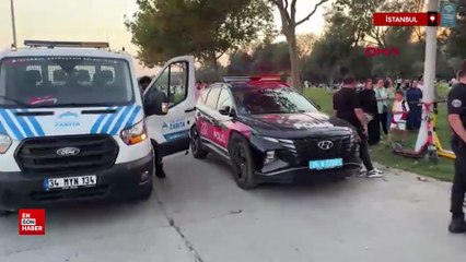 İstanbul'da yanındaki kadını darbetti, zabıta aracını alarak ağaca çarptı