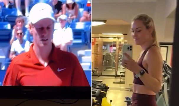 Lindsey Von superfan di Sinner: si allena in palestra gardando la partota di Jannik con Shapovalov