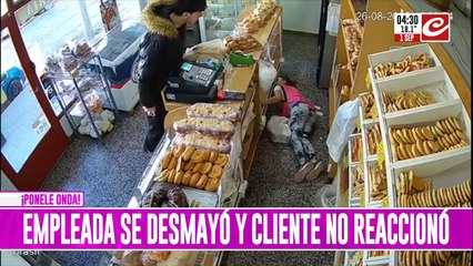 Empleada de comercio se desmaya y la reacción del cliente se hace viral