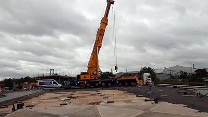 Giant crane arrives at Bridgnorth McDonald's
