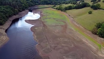 Mystery grid pattern at Ladybower Reservoir near Sheffield