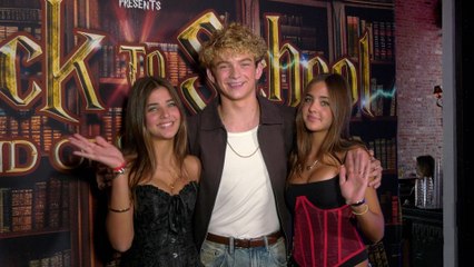 Leah Clements, Kaido Lee Roberts, and Ava Clements attend the Jet House Back-to-School Bash red carpet