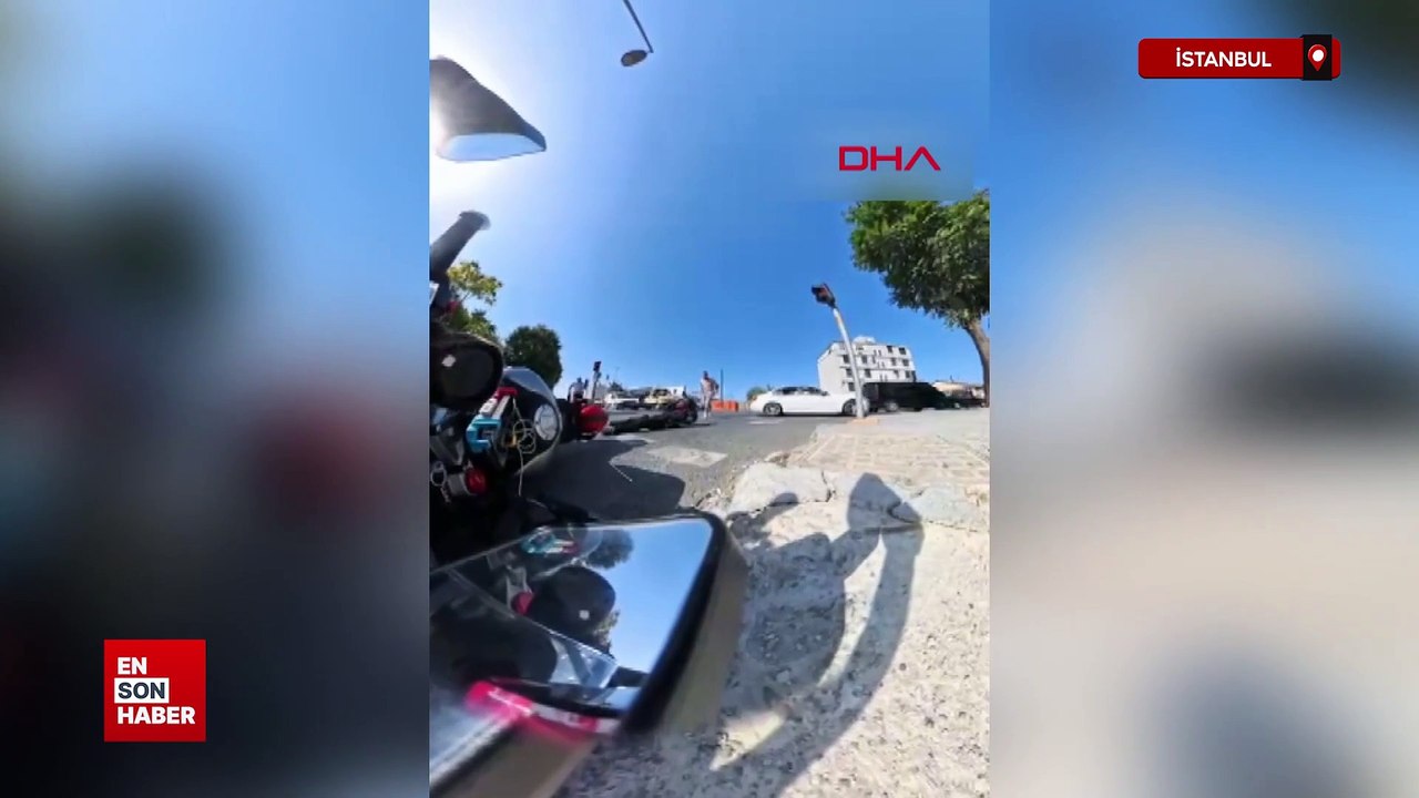 İstanbul'da motosikletliye çarpıp kaçtı: kask kamerası sayesinde tespit edildi