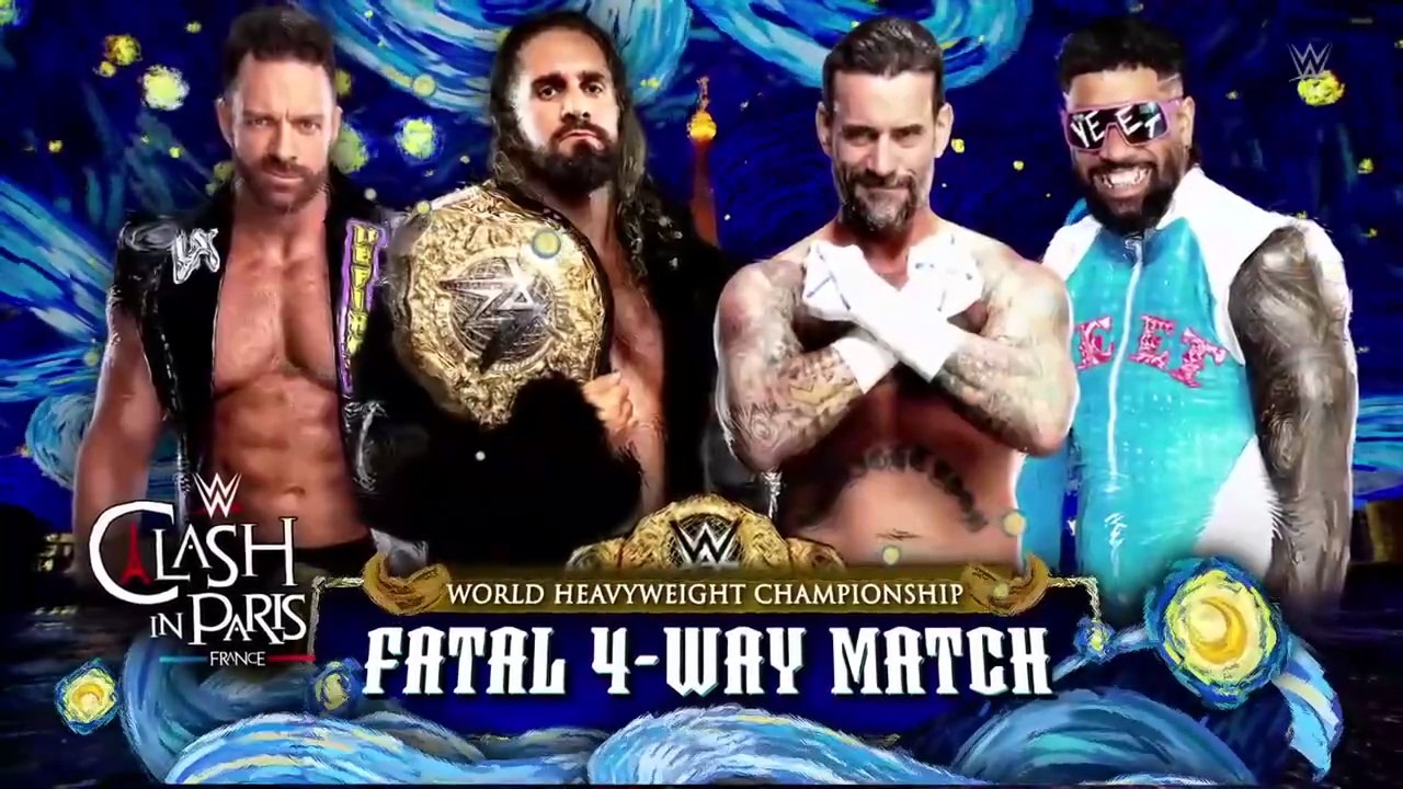 Clash In Paris _Aug 31, 2025 -Seth Rollins Vs CM Punk Vs LA Knight Vs Jey Uso _Fatal 4 Way Match - World Heavyweight Championship