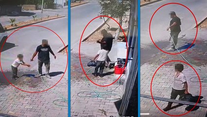 Babanın oğluna hırsızlık yaptırdığı anlar kamerada