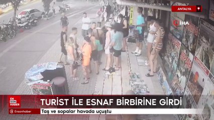 Antalya'da İngiliz turistler ile esnaf birbirine girdi