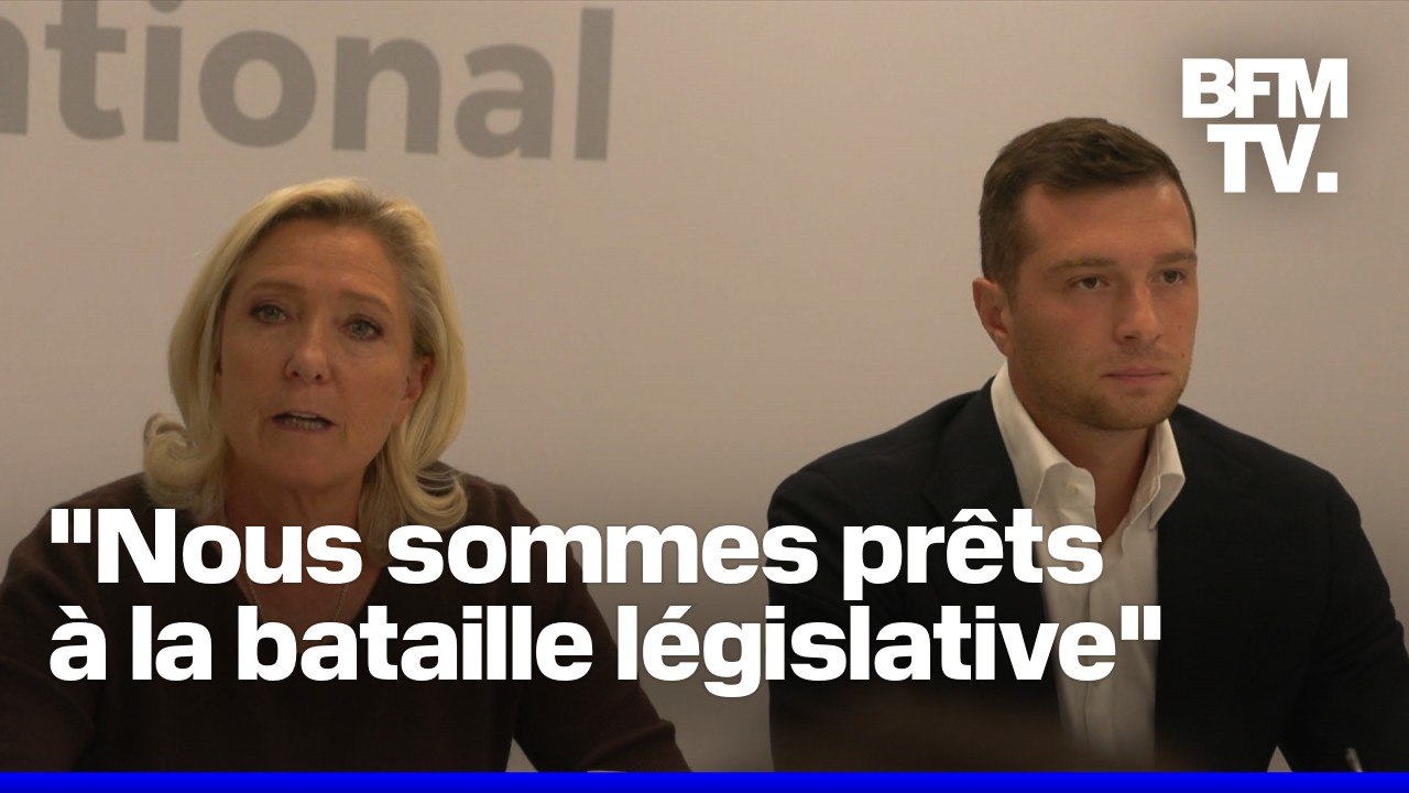 Vote de confiance, législatives… La prise de parole de Marine Le Pen et Jordan Bardella