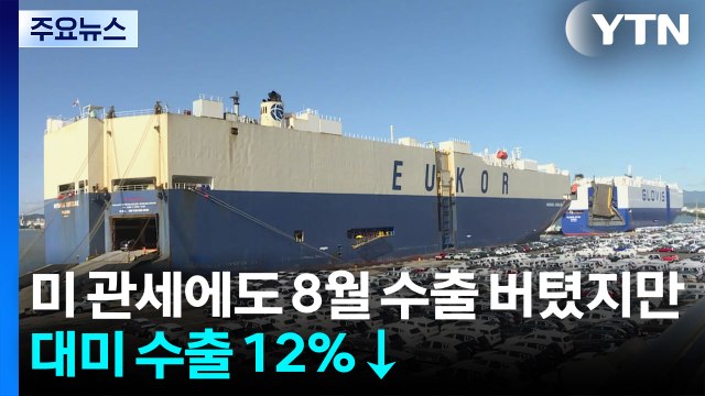 미 관세에도 8월 수출 버텼지만...대미 수출 12%↓ / YTN