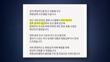 롯데카드 해킹 사고..."고객 정보 유출 확인 중" / YTN