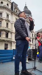 Abdallah Mamdouh Tibi habló en la movilización porteña contra en genocidio en Palestina