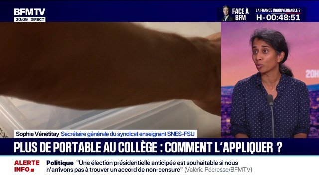 Plus de portable au collège: pour Sophie Vénétitay (SNES-FSU), certains collèges vont avoir besoin de quelques semaines pour mettre en place cette interdiction