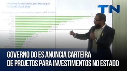 Governo do ES anuncia carteira de projetos para investimentos no Estado