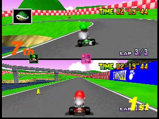 Mario Kart 64 (3-4 players Grand Prix) online multiplayer - n64
