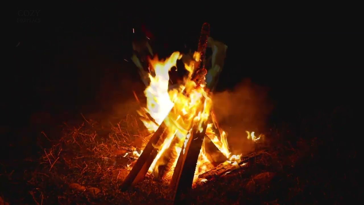 9 Hour Relaxing Crackling Fire & Piano Sound With Burning Fire🔥🔥 - 1080