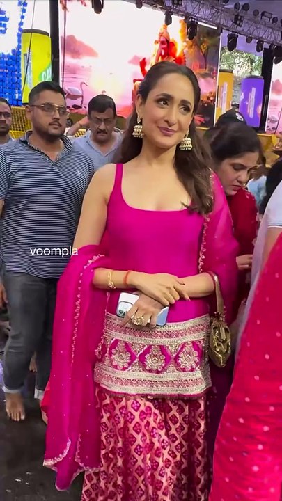 pragya jaiswal steps out for ganesh chaturthi festivities
