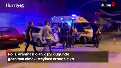 Polis, aranması olan kişiyi düğünde gözaltına almak isteyince arbede çıktı