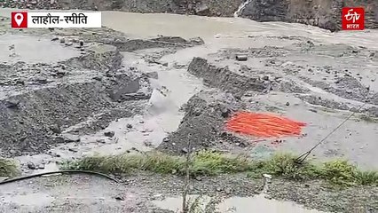 पागल नाला में आई बाढ़, लाहौल का अस्थायी पुल बहा