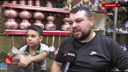 Gaziantep'te 10 yaşındaki bakır ustası Yakup Can yılların ustalarına taş çıkartıyor