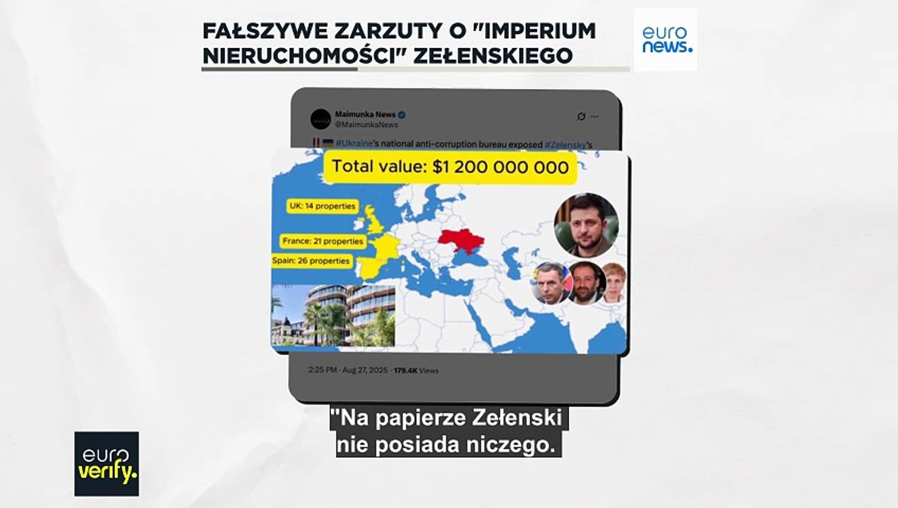 Weryfikacja faktów: fałszywe zarzuty dotyczące "imperium nieruchomości" Zełenskiego