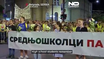 Manifestazione a Belgrado segna dieci mesi dal crollo di Novi Sad