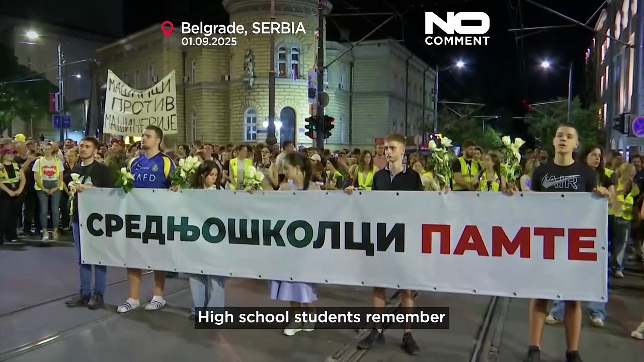 Demonstration in Belgrad markiert zehn Monate seit dem Einsturz in Novi Sad