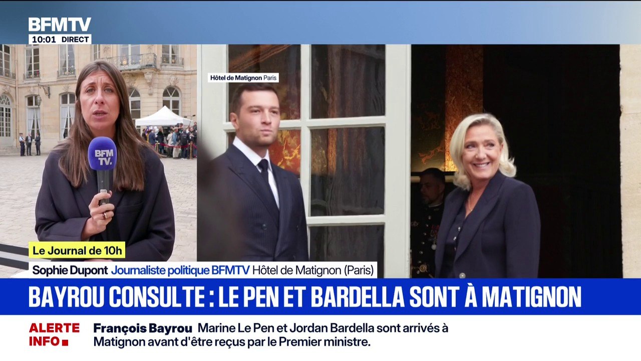 Marine Le Pen et Jordan Bardella sont arrivés à Matignon pour un entretien avec François Bayrou