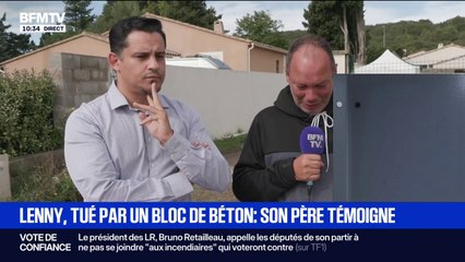 "On n'arrive pas à y croire": l'émotion du père de Lenny, 12 ans, tué par un bloc de béton dans le Gard