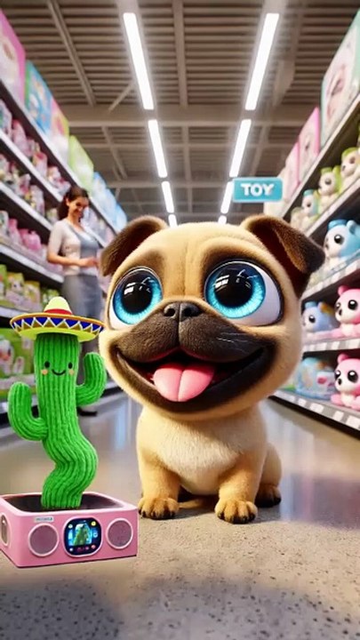 Frenchie s Hilarious Dance Moves! Buys Dancing Cactus, Wiggles Non-Stop with Owner! 🌵💃#cute #dog