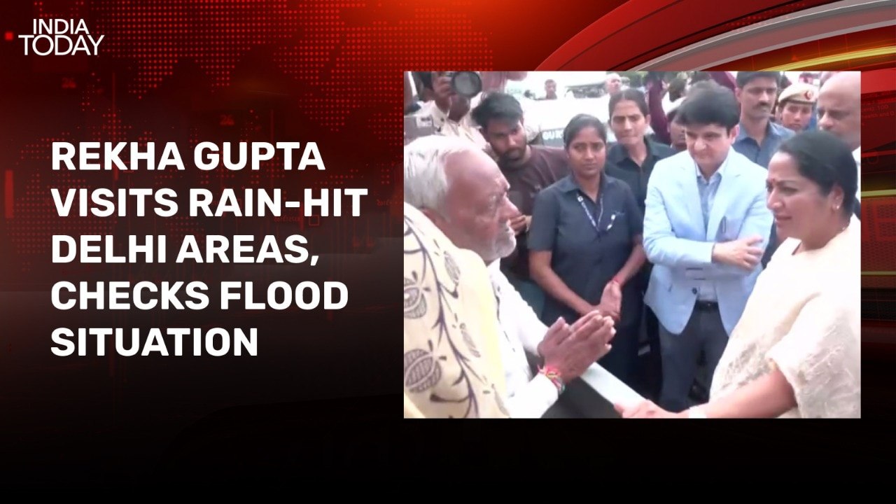 Delhi Chief Minister Rekha Gupta visits flood-affected areas after heavy rain