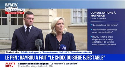Après son entretien avec François Bayrou, le Rassemblement national appelle à "une dissolution ultra rapide"
