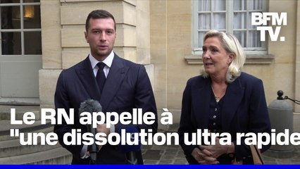 Marine Le Pen appelle à "une dissolution ultra rapide" après la consultation à Matignon