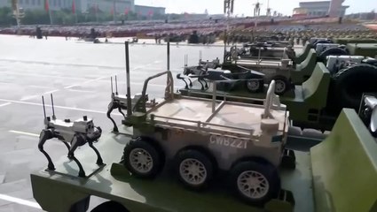 China unleashes robotic wolves at V-Day Parade