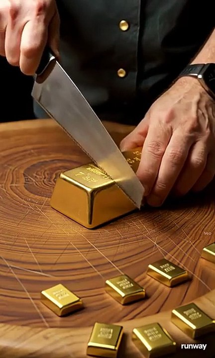 Cutting Gold ASMR video