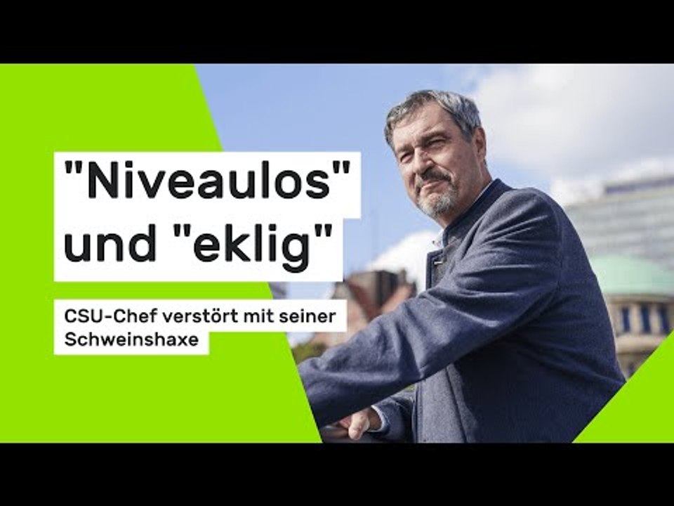 'Niveaulos' und 'eklig' - CSU-Chef verstört mit seiner Schweinshaxe