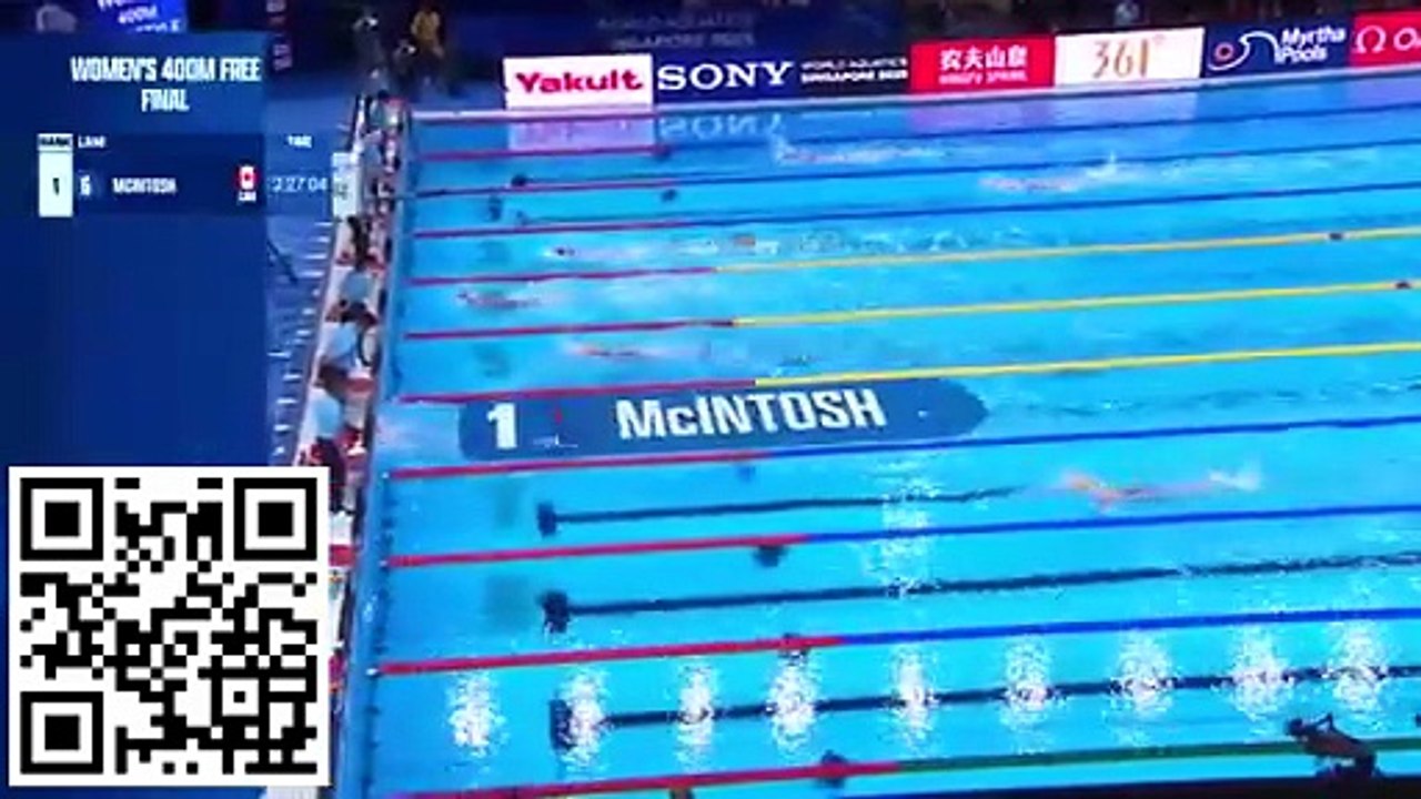 Natation : Championnat du Monde de Natation 2025 (Singapour,11 Juillet au 3 août 2025) Epreuve du 400M Nage libre Femme