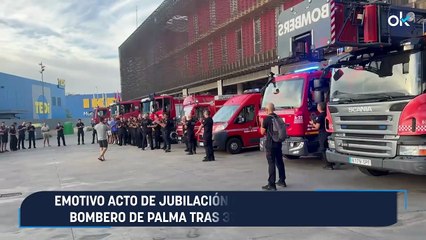 Emotivo acto de jubilación de 'papi', un histórico bombero de Palma tras 37 años en el Cuerpo