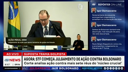 Moraes lê relatório da ação contra Bolsonaro e outros sete réus por suposta tentativa de golpe
