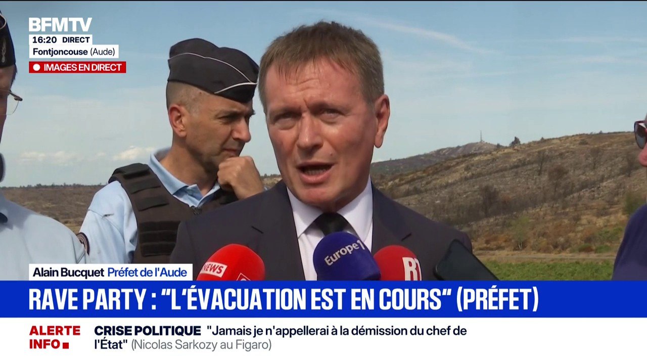 Rave party dans l'Aude: "L'évacuation est en cours [...] dans le calme", affirme Alain Bucquet, préfet de l'Aude