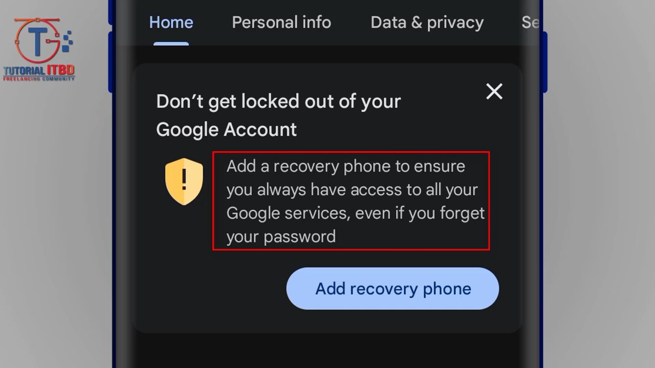 How to add recovery phone number to Gmail account? জিমেইল একাউন্টে কিভাবে রিকভারি ফোন নাম্বার করে?