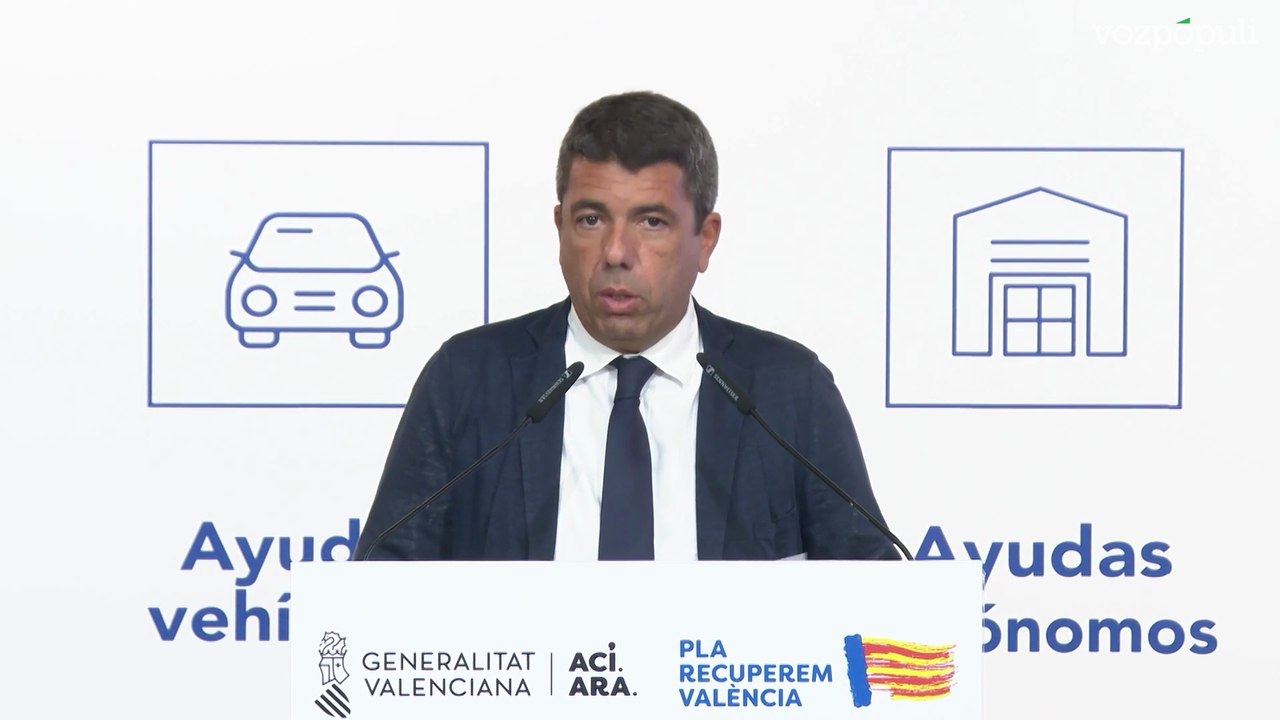 Mazón anuncia 350 millones de euros de ayudas para afectados por la dana