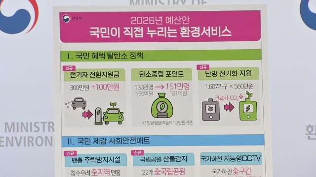 내년 환경부 예산 7.5% 증액...전기차전환 지원금 등 신규 편성 / YTN