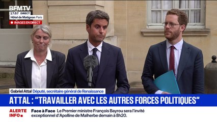 Crise politique: Gabriel Attal veut "travailler avec les autres forces politiques" pour trouver "un compromis"