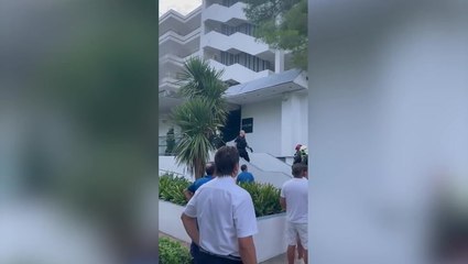 Fire breaks out at popular Spanish hotel as tourists rush to balcony